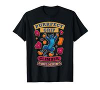 Purrfect Grip Escalador Boulder Cat Diseño Camiseta