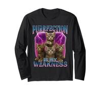 Purrfection Is My Weakness - Camiseta de Regalo para Amantes de los Gatos Manga Larga