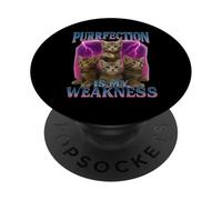 Purrfection Is My Weakness - Camiseta de Regalo para Amantes de los Gatos PopSockets PopGrip Adhesivo