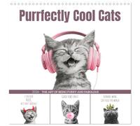 Purrfectly Cool Cats (Wall Calendar 2026 12" x 24" / 30 x 60 cm (open)) CALVENDO 12 Month Wall Calendar