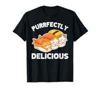 Purrfectly Delicious Kawaii Lindo Gatos Sushi Durmiendo Camiseta