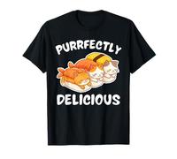 Purrfectly Delicious Kawaii Lindo Gatos Sushi Durmiendo Camiseta