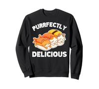 Purrfectly Delicious Kawaii Lindo Gatos Sushi Durmiendo Sudadera