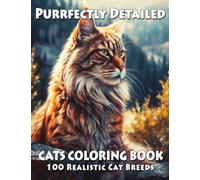 Purrfectly Detailed: Cats Coloring Book-100 Realistic Cat Breeds