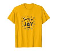 Purride and Joy Cat Lover Paw Camiseta, Hombre, Dorado Brillante, 3XL