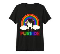 Purride Funny Cat Gay Pride LGBTQ Rainbow Sunglasses Camiseta Premium