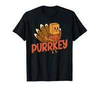 Purrkey Funny Día de Acción de Gracias Pavo Gato Gatito Gatos Dueño Camiseta