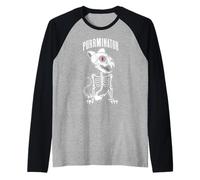 Purrminator Evil Skeleton, dueño de un felino, Amante de los Gatos, Halloween Camiseta Manga Raglan