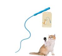 PurrPlay Teaser Wand | Silicone Lightweight Durable Flexible Tail Interactive Kitten Toy With Safe Connector Waterproof Design | Indoor Exercise Hunting Training Boredom Relief Mental Stimulation Cat