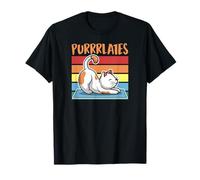 Purrrlates Pun Cat Haciendo Pilates Gráfico Camiseta