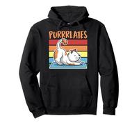 Purrrlates Pun Cat Haciendo Pilates Gráfico Sudadera con Capucha