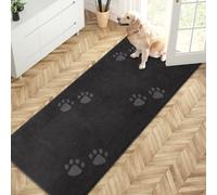 PURRUGS Alfombra de puerta de 31.5 x 70 pulgadas, antideslizante, lavable a máquina, rascador de zapatos, tapete de puerta de perro, tapete súper absorbente para zapatos y patas mojadas