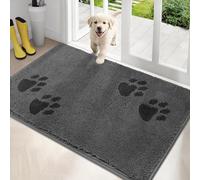 PURRUGS Alfombra de puerta de 34 x 59 pulgadas, antideslizante, lavable a máquina, rascador de zapatos, tapete de puerta de perro, tapete súper absorbente para zapatos y patas mojadas