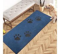 PURRUGS Felpudo atrapador de suciedad de 24 x 59 pulgadas, antideslizante, lavable a máquina, rascador de zapatos, tapete de puerta de perro, tapete súper absorbente para zapatos y patas húmedas