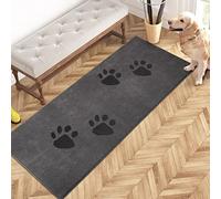 PURRUGS Felpudo atrapador de suciedad de 24 x 59 pulgadas, antideslizante, lavable a máquina, rascador de zapatos, tapete de puerta de perro, tapete súper absorbente para zapatos y patas húmedas