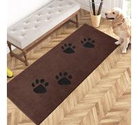 PURRUGS Felpudo atrapador de suciedad de 24 x 59 pulgadas, antideslizante, lavable a máquina, rascador de zapatos, tapete de puerta de perro, tapete súper absorbente para zapatos y patas húmedas