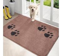 PURRUGS Felpudo atrapador de suciedad de 31.5 x 47 pulgadas, antideslizante, lavable a máquina, rascador de zapatos, tapete de puerta de perro, tapete súper absorbente para zapatos húmedos y patas