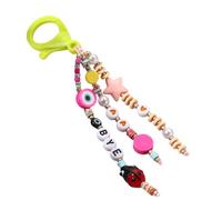 Purse Charm Beaded - Backpack Key Ring Purse Charm, Personalized Monogram Keychain, Rainbow Acrylic Keyring, Rainbow Keyring Backpack Decoration For Women, Kids, Girls Birthday Christmas Holiday