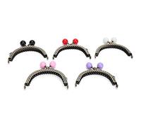 Purse Frame Clasp 8.5cm Semicircle Embossing Kiss Lock Retro Style Handbag Hardware for DIY Craft Evening Bags Wallets White Pink Red Black Purple 5 Pack