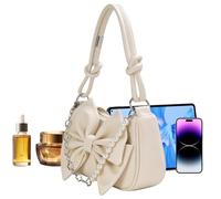 Purse With | Trendy PU Leather Handbag - Pearl Handbag With Delightful And Pearl Chain Design, The Shoulder Bag Introduces A Whimsical Flairfor Commuting Shopping Dating Travel Wedding