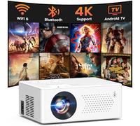 PURSHE - Mini proyector inteligente con WiFi y Bluetooth, Full HD, 1080P, 4K, compatible con zoom, cine en casa para juegos, teléfonos, dispositivos HDMI (versión de aplicación)