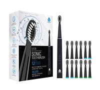 Pursonic Cepillo de dientes sónico recargable por USB, 12 cabezales de cepillo, 38.000 pinceladas por minuto, 3 modos de cepillado con temporizador automático de 2 minutos (negro)