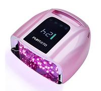 Purtato Luz UV LED recargable profesional de 96 W portátil inalámbrica para máquina de lámpara de uñas con parte inferior de acero inoxidable extraíble, 4 ajustes de temporizador y secador de uñas con