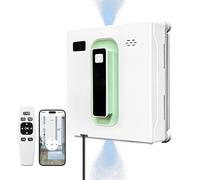 PuRuiKai Robot de limpieza de ventanas, robot limpiador de ventanas cuadrado con motor sin escobillas, chorro de agua dual ultrafino, limpiador inteligente con batería UPS de 650 mAh, aplicación