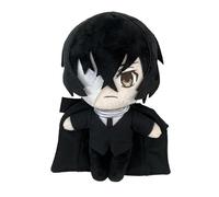 Puruuige BSD - Muñeca de peluche con personajes de anime Osamu Dazai (negro), dibujos animados de anime, lindas almohadas de peluche suave para los fanáticos