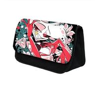 Puruuige Estuche de anime para niñas y niños, estuche de papelería de gran capacidad, diseño de ángel Alastor, estuche de doble capa, organizador de papelería escolar para regalos de niños, tipo 3,