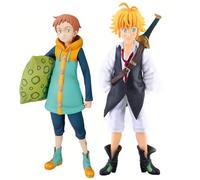 Puruuige Juego de 2 figuras de anime de Los siete pecados capitales, ira de los dioses, modelo Meliodas King, estatua de PVC, siete pecados capitales, figura de acción, adornos coleccionables