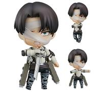 Puruuige Levi Figura de acción Battle Q Version Anime Figura estatua 10 cm Accesorios reemplazables Modelo de arcilla hecho a mano Adornos de escritorio