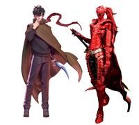 Puruuige Set de 2 Figuras Sung Jin Woo Igris Statue Model - Estatua Anime PVC de 9,45", Pose de Golpe Dinámico, Modelo de Escritorio para Fans