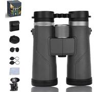 Puruxe Binoculars for Adults High Powered, Puruxe 10×42 HD Binoculars, with BAK4 Prism Glass, IPX7 Waterproof, High-Powered Magnification for Birdwatching Hiking (Black with Phone Holder)