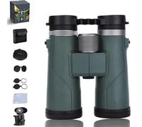 Puruxe Binoculars for Adults High Powered, Puruxe 10×42 HD Binoculars, with BAK4 Prism Glass, IPX7 Waterproof, High-Powered Magnification for Birdwatching Hiking (Green with Phone Holder)