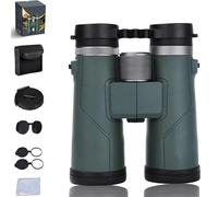 Puruxe Binoculars for Adults High Powered, Puruxe 10×42 HD Binoculars, with BAK4 Prism Glass, IPX7 Waterproof, High-Powered Magnification for Birdwatching Hiking (Green)