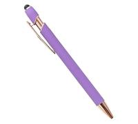PURYN 20-200 bolígrafos de metal al por mayor con pantalla táctil, para oficina, escuela, publicidad, logotipo personalizado, grabado láser (violeta (rosa), 100 bolígrafos)