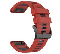 PURYN Correa de reloj de 26 mm para Garmin Fenix 7X Pro/ 7X/ 6X/ 6X Pro/ 5X/ 5X Plus/ 3/Fenix 3 HR, correa de silicona suave de ajuste rápido de 26 mm(Red Gray)