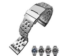 PURYN Correa de reloj de acero inoxidable plateado de 20 mm, 22 mm, 24 mm, para pulseras Breitling Premier Avenger Super Ocean, 22mm, Ágata