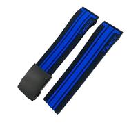 PURYN Correa de reloj de caucho Natural apta para Tissot T048.417/T048.427 T-RACE T048 correa de reloj de silicona deportiva suave hebilla plegable(Black blue black,20mm)