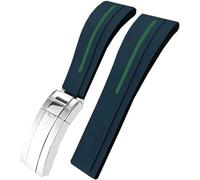 PURYN Correa de reloj de goma de 20mm para Rolex GMT OYSTERFLEX Daytona Submariner DEEPSEA correa impermeable(Black green)