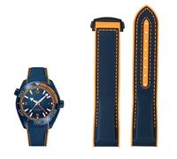 PURYN Correa de reloj de goma de nailon de 20 mm y 22 mm para Omega Seamaster Planet Ocean para hombre, correa de cierre desplegable, accesorio de reloj de silicona, 22mm, Agate