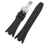 PURYN Correa de reloj de goma de silicona negra para Audemars para correa Piguet 28 mm reloj AP Band pulsera de hombres hebilla de mariposa herramientas, 28mm, Agate
