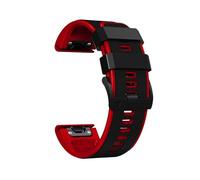 PURYN Correa de repuesto de silicona suave, transpirable e impermeable para reloj Garmin Fēnix/Epix/Quatix/MARQ Series/Descent Series/D2 Series/Enduro/Tactix, para QuickFit de 22 mm(Black Red,QuickFit