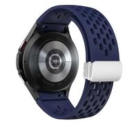 PURYN Correa de silicona para Samsung Galaxy Watch 7, 6, 5, 4, 40mm, 44mm, 5Pro, 45mm, hebilla magnética, 6 Classic, 43mm, 47mm, pulsera sin espacios(Midnight blue-S,Watch 4 5 6 7 44MM)