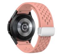 PURYN Correa de silicona para Samsung Galaxy Watch 7, 6, 5, 4, 40mm, 44mm, 5Pro, 45mm, hebilla magnética, 6 Classic, 43mm, 47mm, pulsera sin espacios(Pink-S,Watch 4 6 classic)