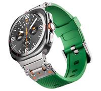 PURYN Para Galaxy Watch 7 Ultra Fluororubber correas de reloj para Samsung Galaxy Watch Ultra Correa 47mm accesorios pulsera deportiva(Green Starlight)