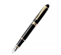 PURYN Pluma estilográfica pulidora de gotas de agua con cuchillo largo de punta de 0,7 mm, punta giratoria de succión de tinta y escritura (negro, 1 mm)