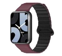 PURYN Silicone Magnetic Band for Original Xiaomi Miband 9 Pro/Redmi Watch 4 Strap Watchband Bracelet for Mi Band 8 Pro Wristband(Wine Red-Black,For Miband 8 Pro)