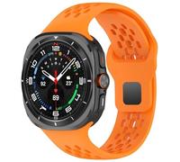 PURYN Soft Breathable Silicone Band for Samsung Galaxy Watch 7 Ultra 47mm Sports Loop Strap No Gaps Bracelet for GALAXY 7 ULTRA 47MM Watchbands(Orange)